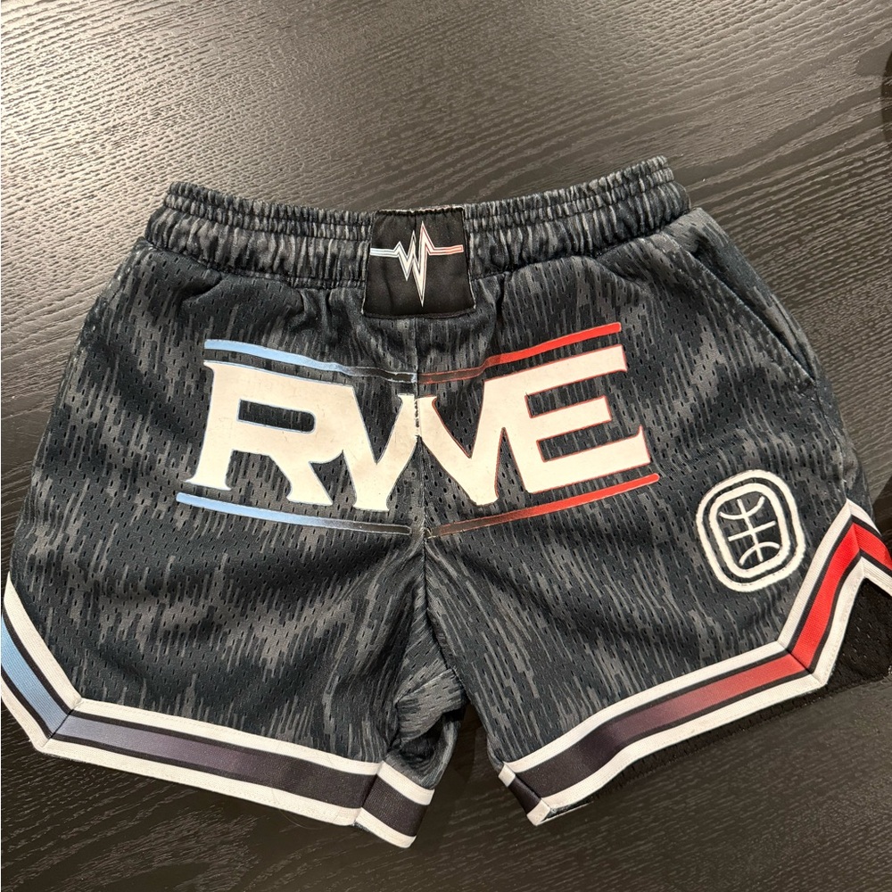 OVERTIME Black Graphic Athletic Shorts